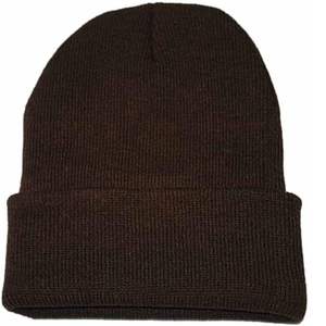 Gorro de Punto Negro Sólido Unisex, Gorro Casual con Borde Plegado para Invierno - Product Image 5