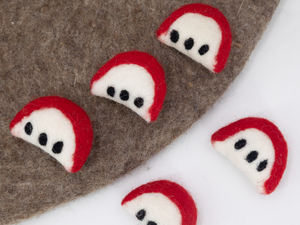 Rodajas de Manzana de Fieltro de Lana de 6 cm, Hechas a Mano, Juguete de Fruta de Fieltro, Suministro para Manualidades, Juguete Educativo, Venta al por Mayor - Product Image 2