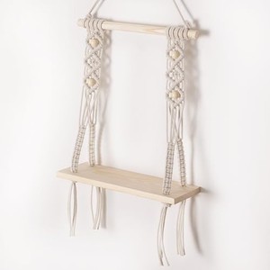 Estante de Pared de Macramé de Bambú |   Venta al por Mayor de Estilo Escandinavo Minimalista |   Lino Hecho a Mano - Product Image 5