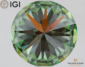 Diamant de laboratoire CVD de 1,50 carat avec certificat IGI, forme ronde de 7,36 mm, couleur vert vif fantaisie, clarté VS1, pour bague de fiançailles - Product Image 3