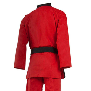 Uniforme de Kung Fu Rojo para Hombre, 100% Algodón, Ropa de Artes Marciales, Corte Regular, Talla Adulto, Estilo Liso Teñido, Duradero - Product Image 6