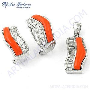 Nueva llegada 925 joyería de plata esterlina piedras preciosas conjunto de colgante de plata - Product Image 1