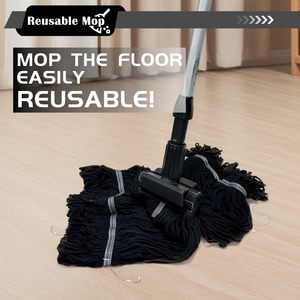 Heavy Duty Commercial Cotton Dust Mop | Industrial Flat <b>Floor</b> Mop | Kentucky Mop | Dry Wet <b>Floor</b> <b>Cleaning</b> Mop | Sustainable - Product Image 3