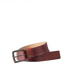 Ceinture pour homme en cuir de vachette de style vintage, boucle en acier, motif carré solide, unisexe, réglable, imperméable, tendance - Product Image 6