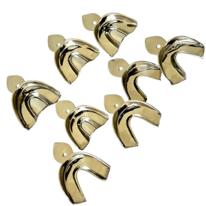 Juego de 8 Bandejas de Impresión Dentales de Acero Inoxidable de Grado Alemán, Sin Perforaciones (Extra Pequeño, Pequeño, Mediano, Grande) - Product Image 1