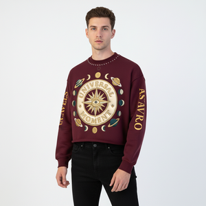 Chemise à manches longues personnalisée pour fabricants de vêtements, avec impression silicone, strass vieillis et effet délavé vintage - Product Image 3