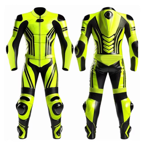 Traje de Carreras de Motocicleta de Cuero de 2 Piezas, Ajuste Personalizado, Transpirable, Manga Larga, Unisex, para Speedway y Pista Plana, Verano, Hecho en Pakistán - Product Image 5