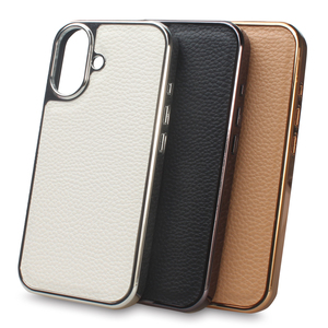 เคสโทรศัพท์หนัง PU ลายลิ้นจี่พรีเมียมพร้อมขอบโลหะมันวาวเคสแบบบางสำหรับ iPhone 17 Air 16 15 PRO MAX - Product Image 4