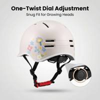 Nouveautés : Casque de vélo respirant et léger pour enfants, motif floral, sangle réglable pour vélo, trottinette et skateboard