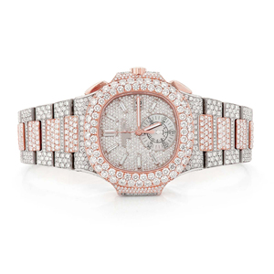 Reloj de Hombre Hip Hop con Movimiento de Cuarzo Cuadrado Premium Personalizado, Correa de Acero Inoxidable Dorado Amarillo, Diamantes Moissanite Incrustados - Product Image 3