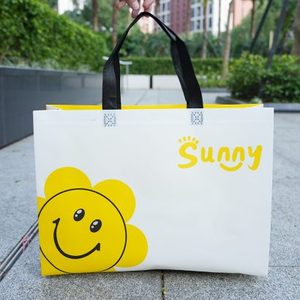 Custom Logo Printed Cartoon <b>Medium</b> Eco Friendly Recyclable <b>Gift</b> Non Woven Fabric Tote <b>Bag</b> OEM/ODM in Vietnam - Product Image 1
