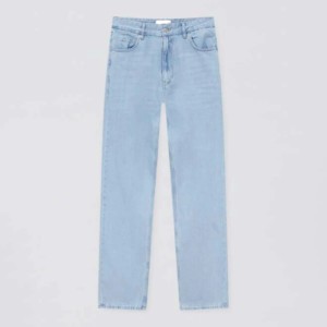 Jean en denim délavé respirant pour homme, coupe droite taille mi-haute, ajustement régulier, en coton, style décontracté, idéal pour l'hiver - Product Image 3
