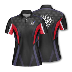 Wearpex Slim Fit Casual Lady Sports Breathable Eco-Friendly Black Pink Custom Heat-Transfer <b>Darts</b> Polyester/Cotton Shirt - Product Image 1