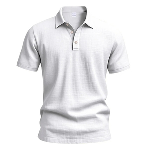 Chemise noire à manches courtes pour homme, col rabattu, fermeture boutonnée, respirante, anti-humidité, 100 % coton, coupe classique - Product Image 3