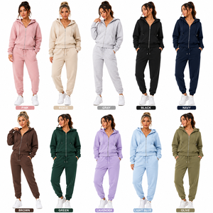 Men's Custom Winter Hooded Tracksuit Set OEM Private Label Premium Cotton <b>Blend</b> Drawstring Hoodie Jogger Streetwear Manufacturer - Product Image 2
