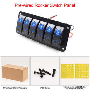 6 Gang <b>12V</b> 20A <b>Switch</b> Panel Dual Blue Led <b>Light</b> Auto Car Boat Motorcycle Use - Product Image 6
