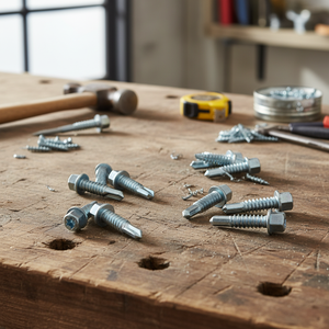 Tornillos Autoperforantes de Cabeza Hexagonal, Clase 8, Acero al Carbono, Acabado Galvanizado/Zinc/Fosfato, en Pulgadas/Métrico, para Techos y Estructuras, OEM Disponible - Product Image 1