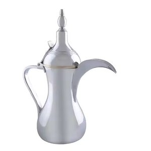 Turkish Style Metal Arabic Coffee Dallah <b>Tea</b> & Coffee Pot Silver Color for Home & Hotels Tabletop <b>Tea</b> Serving Use <b>Kettle</b> - Product Image 5