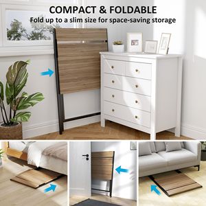 Soluzione Semplice per l'Ufficio Domestico: Scrivania Pieghevole in Noce da 27,6 Pollici con Ripiano per Monitor, Ideale per Spazi Ristretti - Product Image 4
