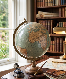 Globo Terráqueo Educativo Vintage con Base de Latón Resistente – Globo Decorativo de Lujo para Oficina y Biblioteca - Product Image 6