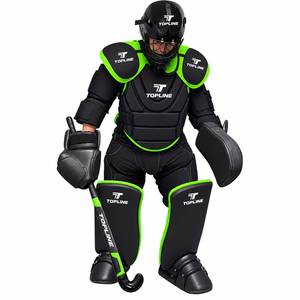 Ensemble d'équipement de gardien de but de hockey sur gazon TOPLINE : Casque, protections de poitrine et de jambes, rouge et noir, équipement de protection pour l'entraînement - Product Image 6