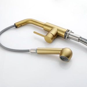 Rubinetto da Cucina in Acciaio Inox Dorato con Maniglia Singola e Doccetta Estraibile - Product Image 5