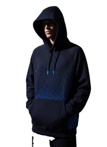 Luxury Rhinestone <b>Studded</b> Zip-Up Hoodie <b>Men</b> Acid Wash 480gsm Heavyweight Cotton Custom Logo Streetwear ODM - Product Image 1
