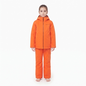 Traje de esquí impermeable naranja para niñas HAWK EYE con capucha, cierre de cremallera, aislamiento sintético, ropa para la nieve al aire libre - Product Image 1