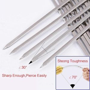 ชุดเหล็กเสียบย่างบาร์บีคิวแบบแบน ใช้ซ้ำได้ สำหรับย่างอาหาร อุปกรณ์ครัว - Product Image 1