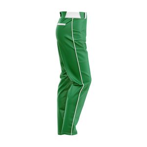 Pantalones de béisbol personalizables para hombre con franja blanca y logotipo bordado, corte regular, cierre de botones, 100% poliéster, absorción de humedad - Product Image 2