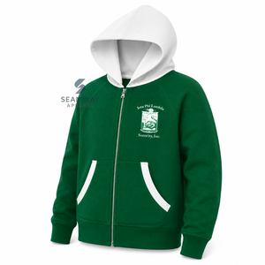 Sweat-shirt décontracté pour femme Iota Phi Lambda, à capuche contrastante marron, entièrement zippé, manches longues, avec lettres grecques brodées - Product Image 2