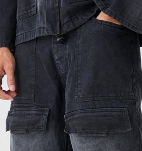 Jeans unisexe en denim délavé coupe large, style urbain vintage, 100% coton, séchage rapide, idéal pour l'hiver – Vente en gros - Product Image 2