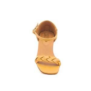 Sandalias formales de tacón mostaza para niñas KD7403 - Product Image 1