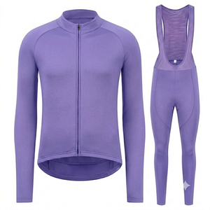 Custom <b>Mens</b> Long Sleeve <b>Cycling</b> kit Athleat Thermal Bicycle Racing Kit Breathable fullsleeve Bib Tights lavender <b>cycling</b> apparel - Product Image 1