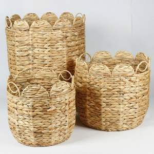 Natural Rattan Storage Baskets Set of 3 Circle Shape Rustic Eco-Friendly Multi-Purpose Neatening Organizers - Product Image 2