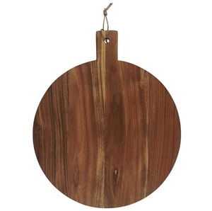 Tabla de Cortar de Madera de Acacia, Diseño Redondo con Asa, Gruesa y Duradera, Segura para Cuchillos, Ideal para Cortar, Servir y Uso en Cocinas Modernas - Product Image 6