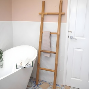 Premium Natural Home Decor Bamboo <b>Ladder</b> Towel Rack Bamboo <b>Ladder</b> Shelf for Home Decoration - Product Image 6