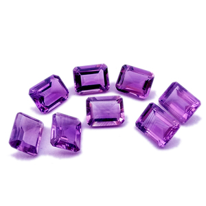 Pierres précieuses améthyste violette 100% naturelle, taille émeraude, rectangulaires, en vrac, pour la création de bijoux, en provenance d'Inde, vente en gros, sur mesure, nouvelle arrivée - Product Image 4