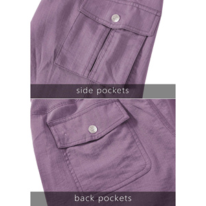 Pantalon Capri pour femme de haute qualité avec taille à cordon, tissu léger et respirant, pantalon cargo d'été avec poche, léger - Product Image 6
