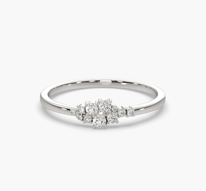 Classic White Gold Rhodium Plated Diamond <b>Cluster</b> Ring Bridal Engagement Wedding Band for Women - Product Image 4