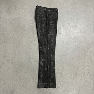 กางเกงยีนส์สีดำทรงตรงเอวสูงสไตล์วินเทจลุคสบายๆ ผ้าฝ้ายสโตนวอช - Product Image 4