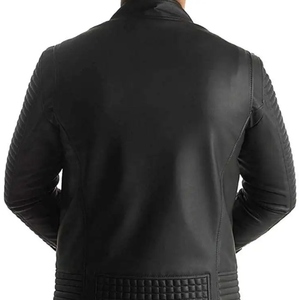 High Quality Full Grain <b>Leather</b> <b>Jacket</b> For Men Fashionable Trend Slim Fit Stand Zip Attractive Striped Black <b>Crocodile</b> Skin - Product Image 6