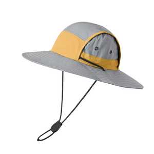 Unisex Adjustable Bucket <b>Hat</b> With Wide Brim And Contrast Color Panel For Outdoor Use Spring Summer Casual Style Adult Size - Product Image 5