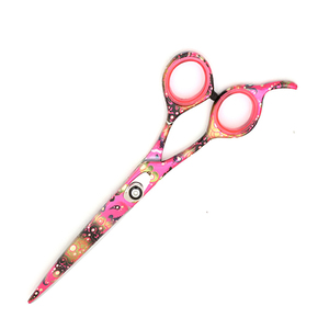 Ciseaux de coiffure professionnels en acier inoxydable rose décoratif, lame affûtée, pour droitiers, ciseaux de salon de coiffure - Product Image 1