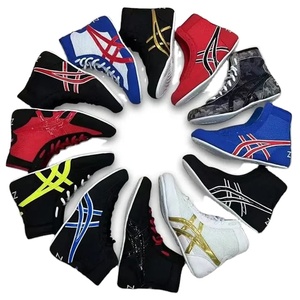Chaussures de boxe avec logo personnalisé OEM Chaussures de boxe pour hommes en cuir respirant semelle en caoutchouc lacets pour haltérophilie et lutte en toutes saisons