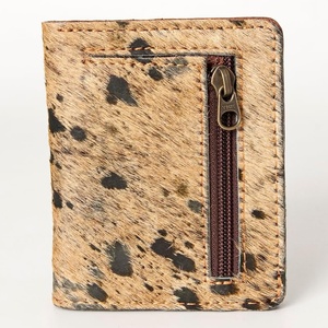 Real Handmade Hair on Hide Fur Leather <b>Coin</b> Change Purse Oval Credit Card Holder <b>Case</b> Western Stylish Cute Small Wallet - Product Image 2