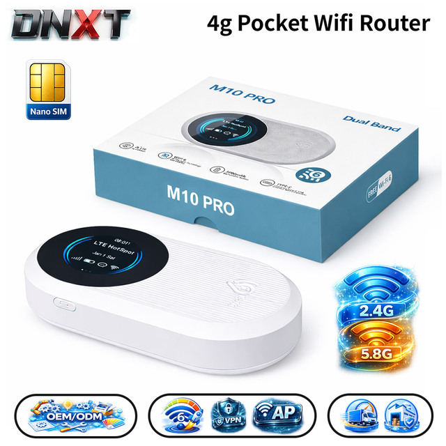 DNXT 4g Sim Card Router WiFi6 Mini Portable Wifi Router 2.4g&5.8g All Network Portable Wifi AP Carte Sim Wifi Portable for Trip