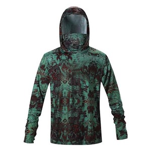 Custom Men's UPF 50 Sublimation Print <b>Long</b> <b>Sleeve</b> Fishing Hoodie Anti-UV Breathable Polyester Outdoor Wear - Product Image 1
