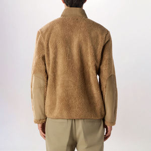 OEM High Quality 100%Polyester Sherpa Fleece <b>Jackets</b> Stand Collar Outwear Custom Fashion Embroidered Logo Half Zipper Sweatshirt - Product Image 2
