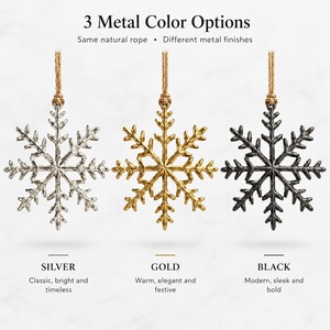 Metal <b>Snowflake</b> Hanging Ornament Traditional Christmas <b>Decor</b> - Product Image 3